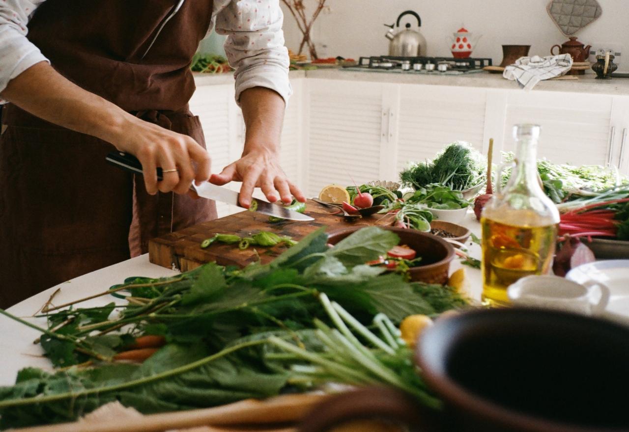 Cooking a delicious meal 