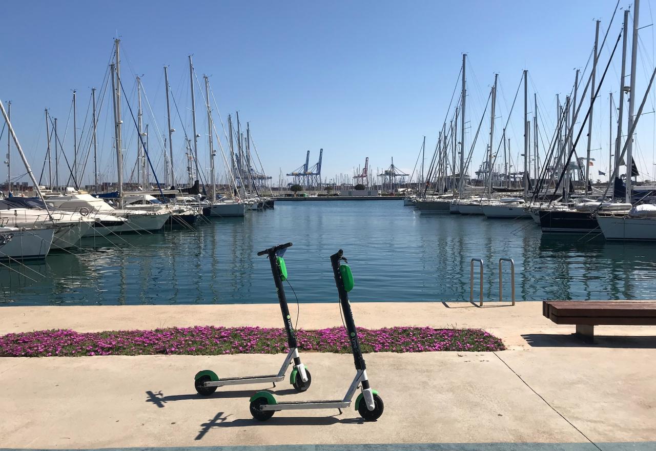 E-scooters in the harbour of Valencia 